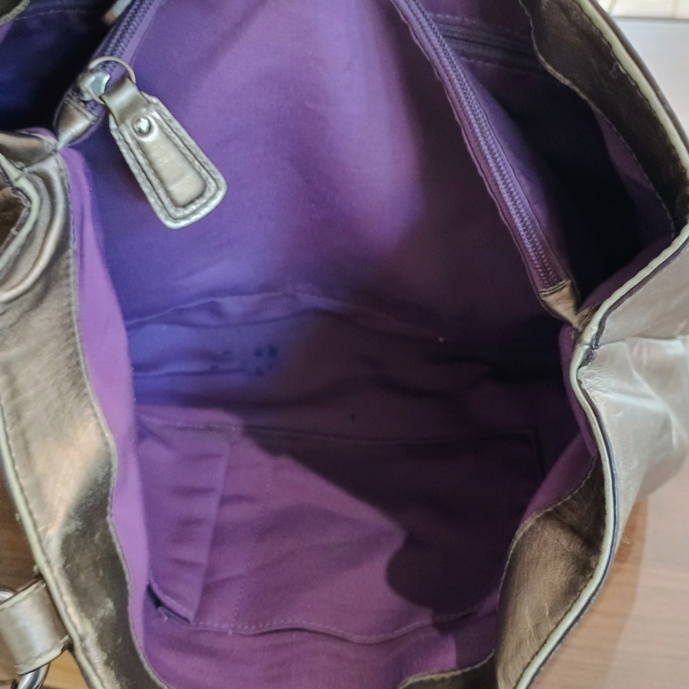 Coach Metallic Leather Tote Bag - Picture 10 of 12